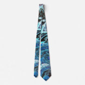 青い爆発のタイ ネクタイ (裏面)