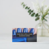 青い爪、 ネイルとポーランド 名刺 (スタンド正面)