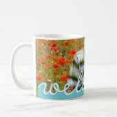 青い父の日のパーソナライズされたマグカップと写真 コーヒーマグカップ (左)