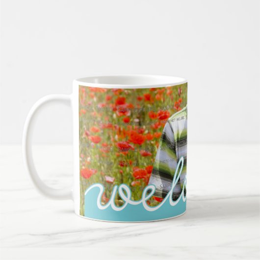 青い父の日のパーソナライズされたマグカップと写真 コーヒーマグカップ (左)