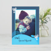 青い父の日の写真ホリデーカード シーズンカード (スタンド正面)