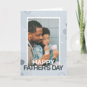 青い父の日の写真 カード (正面)