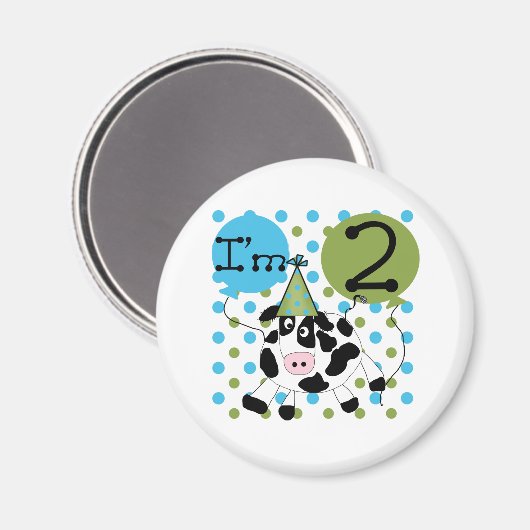 青い牛の2番目の誕生日 マグネット (正面/裏面)