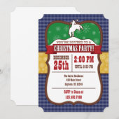 青い牛飼いのクリスマスパーティー招待状 招待状 (正面/裏面)
