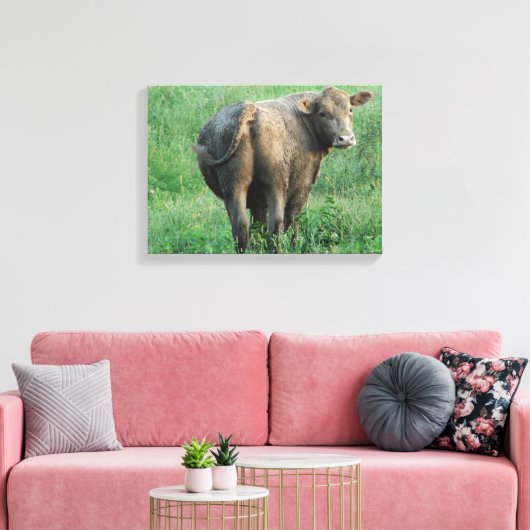青い牛 キャンバスプリント (インサイチュ (リビング))