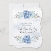 青い牡丹が私の花嫁の招待状 招待状 (正面)