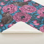 青い牡丹とレンチ シェルパブランケット (3/4)