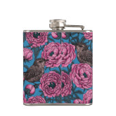 青い牡丹とレンチ フラスク (裏面)