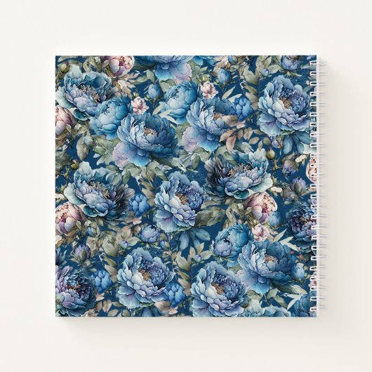 青い牡丹のフローラ私の娘の形見への手紙 ノートブック (裏面)