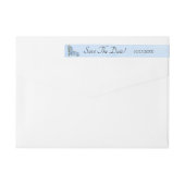 青い牡丹の日付を保存し ラップアラウンドラベル (裏面)