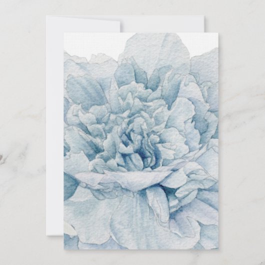 青い牡丹結婚の 招待状 (裏面)