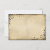 青い牡丹開花付き旧結婚式RSVPカード 出欠カード (裏面)