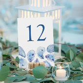 青い牡蠣の水結婚色のテーブル番号 招待状