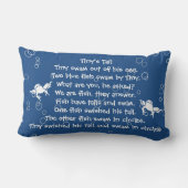 青い物語の上に白いカエル時間ベッド時間昼寝 ランバークッション (裏面)