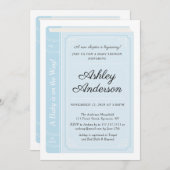 青い物語の本のベビーシャワーの招待状 招待状 (正面/裏面)