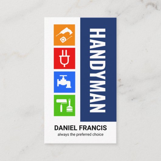 青い特殊な手書きツール層 名刺 (正面)