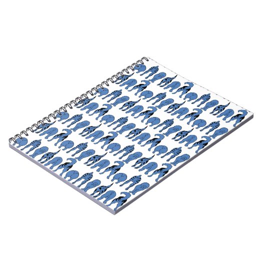 青い犬のお尻の柄 ノートブック (左側)