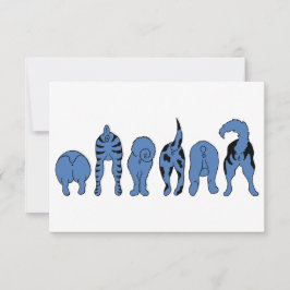 青い犬のお尻 サンキューカード