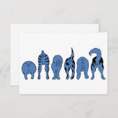 青い犬のお尻 サンキューカード (正面/裏面)