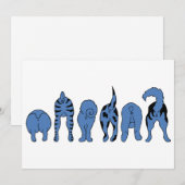 青い犬のお尻 招待状 (正面/裏面)