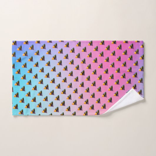 青い犬のキス 青いグラデーション バスタオルセット (ハンドタオル)