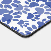 青い犬の手の印刷パターン デスクマット (コーナー)