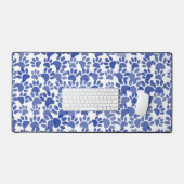 青い犬の手の印刷パターン デスクマット (キーボード&マウス)