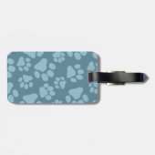 青い犬の手の印刷パターン ラゲッジタグ (裏面横)