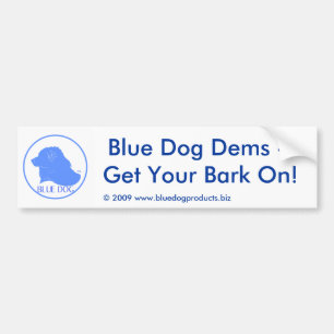 青い犬の民主党員のバンパーステッカー バンパーステッカー