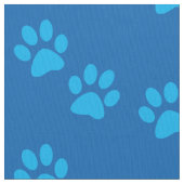 青い犬の足のプリント ファブリック (クローズアップ)