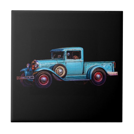 青い犬 タイル (正面)