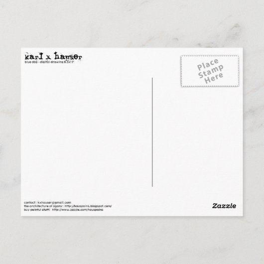 青い犬 ポストカード (裏面)