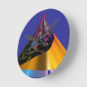 青い犬 ラウンド壁時計 (傾斜)