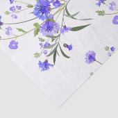 青い独身のボタンの花柄のティッシュペーパー 薄葉紙 (詳細)