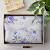 青い独身のボタンの花柄のティッシュペーパー 薄葉紙 (ギフト)