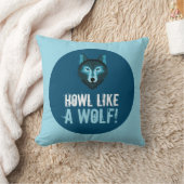 青い狼、狼のように吠える クッション (ブランケット)