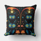 青い猫たち クッション (正面)