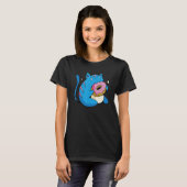 青い猫とドーナツ Tシャツ (正面フル)