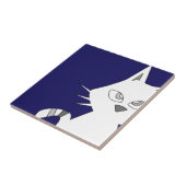 青い猫の白い漫画 タイル (側面)