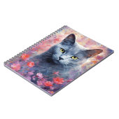 青い猫ロシアのカラフルの水のアートワーク ノートブック (左側)