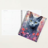 青い猫ロシアのカラフルの水のアートワーク プランナー手帳 (ディスプレー)