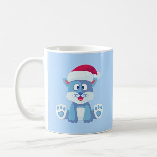 青い猫 コーヒーマグカップ (左)