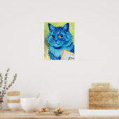 青い猫 ルイ・ウェイン ポスター (キッチン)