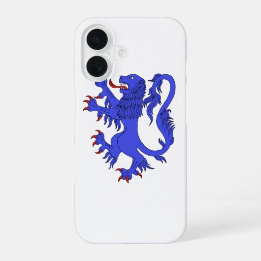 青い獅子ランパント iPhone 16ケース (裏面)