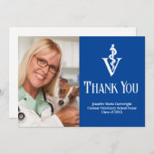 青い獣医オフィスの写真カスタマイズ可能 サンキューカード (正面/裏面)