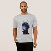 青い王冠をかぶったゴシック調の男性アニメポートレート Tシャツ (正面フル)