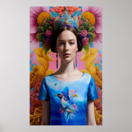 青い王冠カジュアル妃 ポスター