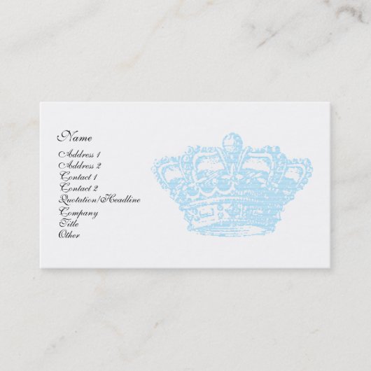 青い王冠 名刺 (正面)