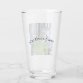 青い王冠Conureが付いている飲むガラス タンブラーグラス (裏面)