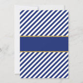 青い王子ベビーシャワーのサンキューカード|および金ゴールド サンキューカード (裏面)